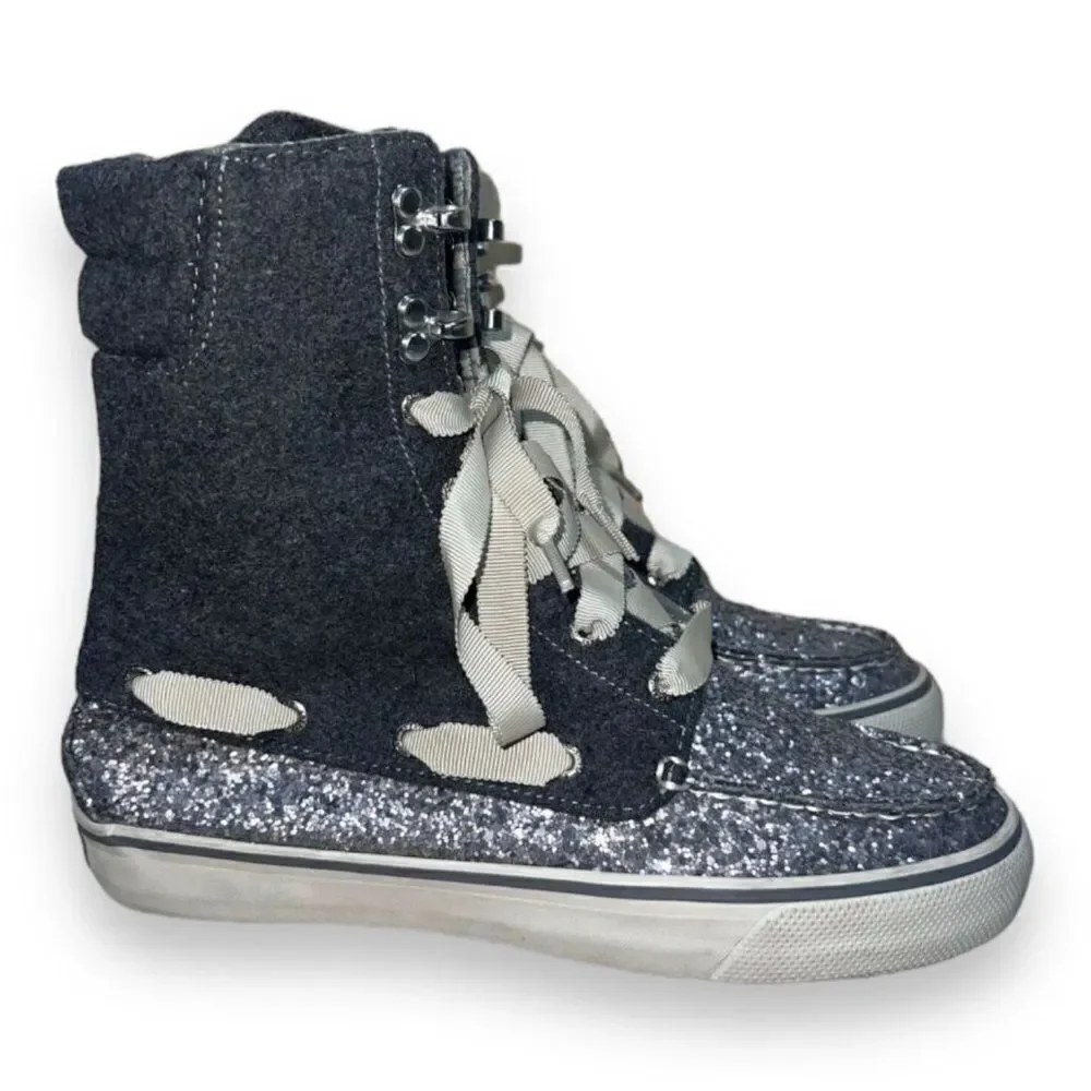Sperry Top-Sider‎ Acklins Charcoal/Silver Glitter 9302084 Women's 7.5
